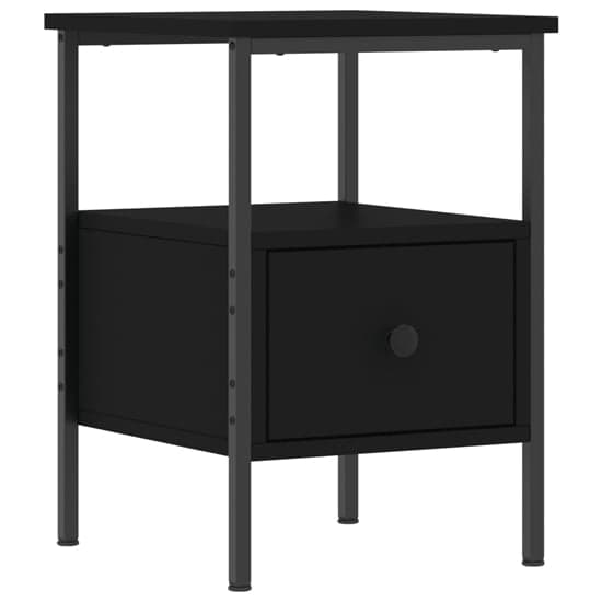 Achava Wooden Bedside Cabinet With 1 Drawer In Black_2