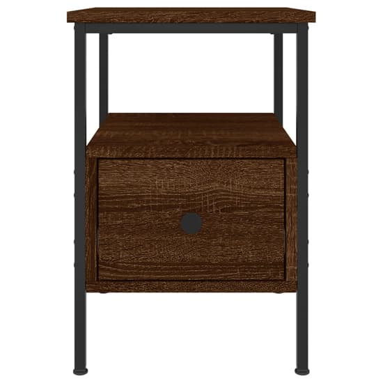 Achava Wooden Bedside Cabinet With 1 Drawer In Brown Oak_4
