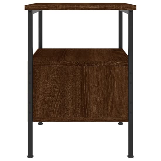 Achava Wooden Bedside Cabinet With 1 Drawer In Brown Oak_5