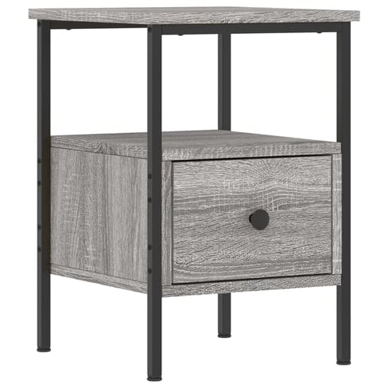 Achava Wooden Bedside Cabinet With 1 Drawer In Grey Sonoma Oak_2