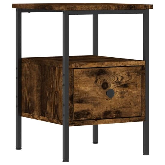Achava Wooden Bedside Cabinet With 1 Drawer In Smoked Oak_2