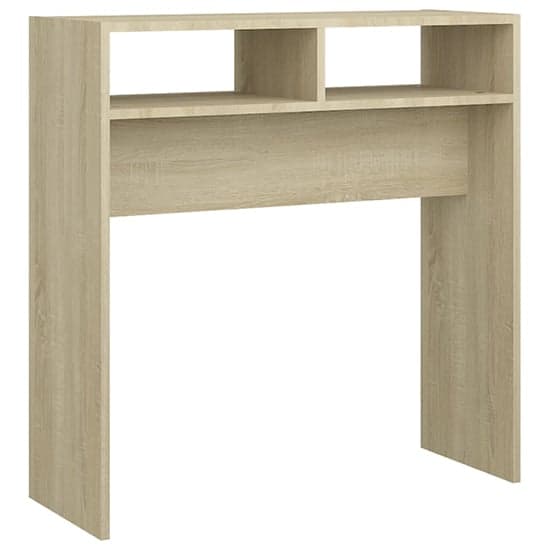 Acosta Wooden Console Table With 2 Shelves In Sonoma Oak_2