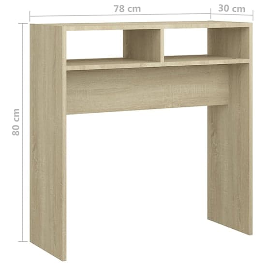 Acosta Wooden Console Table With 2 Shelves In Sonoma Oak_4