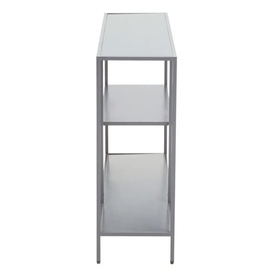 Acre Metal Console Table With 2 Shelves In Grey_4