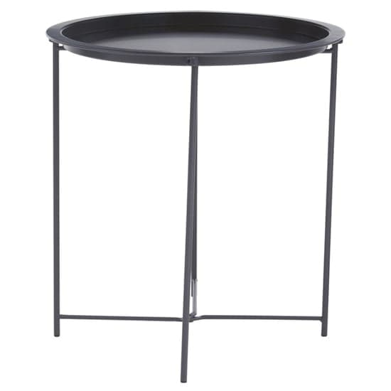 Acre Round Metal Side Table In Grey_2