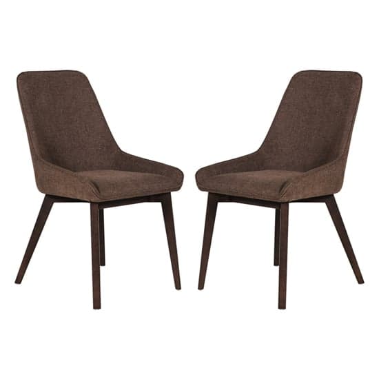 Acton Brown Fabric Dining Chairs In Pair_1