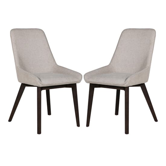 Acton Natural Fabric Dining Chairs In Pair Furniture in Fashion