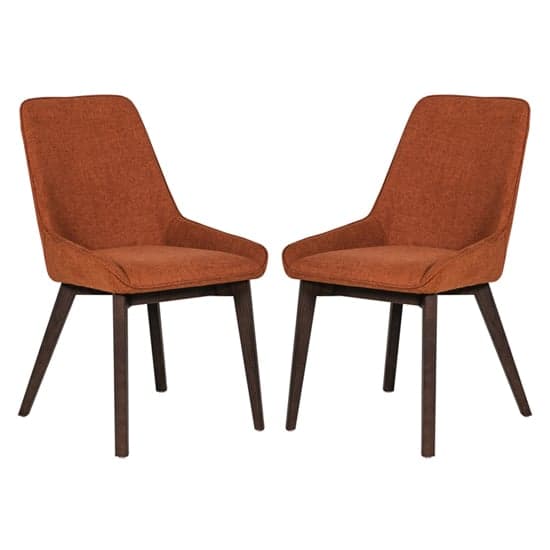 Acton Rust Fabric Dining Chairs In Pair_1