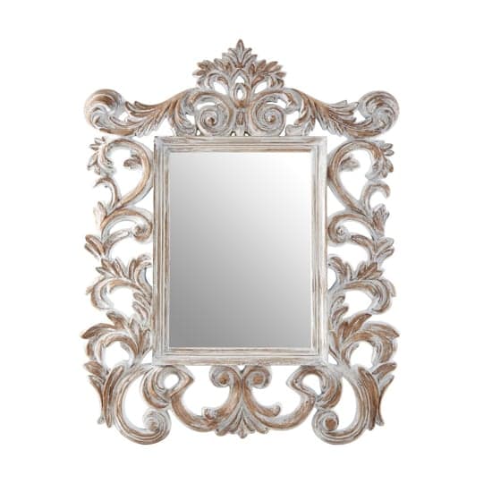 Actora Fleur De Lis Wall Bedroom Mirror In Antique Grey_2
