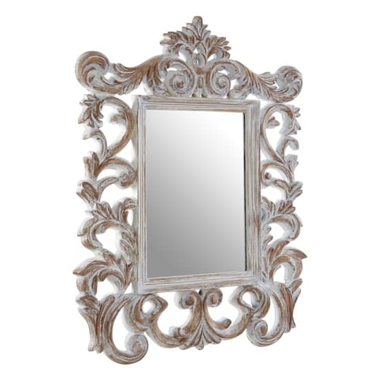 Actora Fleur De Lis Wall Bedroom Mirror In Antique Grey_1