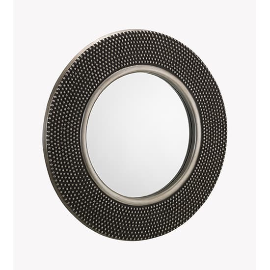 Aamira Round Studded Wall Mirror In Pewter_2