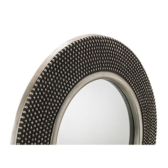 Aamira Round Studded Wall Mirror In Pewter_3