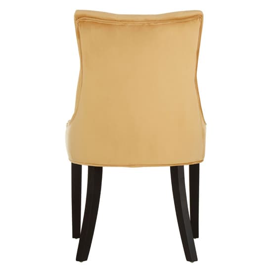 Adalinise Gold Velvet Dining Chair With Wooden Legs In A Pair_4