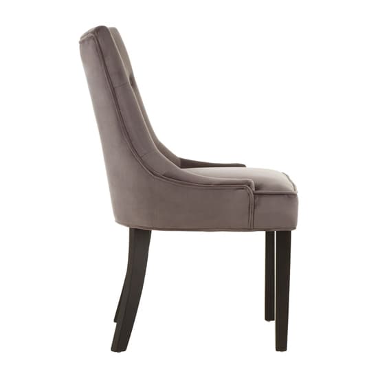 Adalinise Grey Velvet Dining Chair With Wooden Legs In A Pair_3
