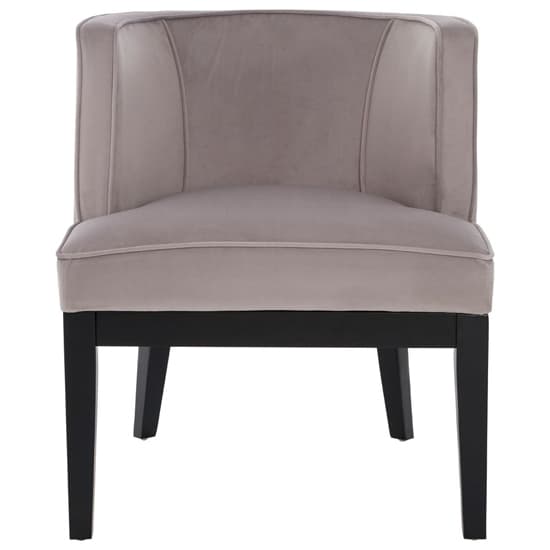 Adalinise Rounded Velvet Bedroom Chair In Light Grey_3