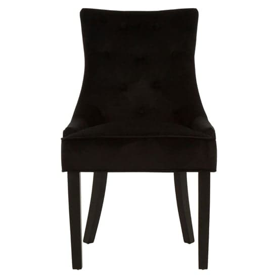 Adalinise Velvet Dining Chair With Wooden Legs In Black_2