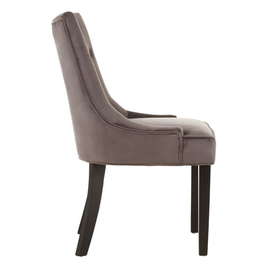 Adalinise Velvet Dining Chair With Wooden Legs In Grey_4
