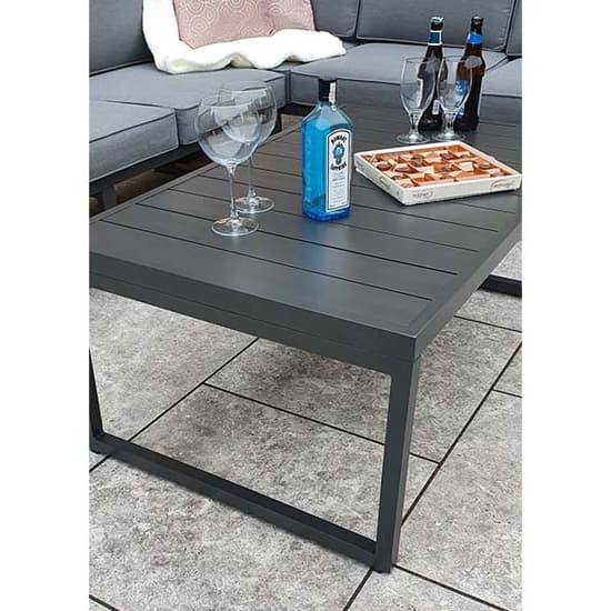 Adana Corner Aluminium Lounge Sofa Set And Coffee Table In Grey_4