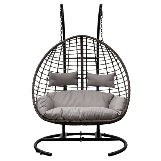Araneda Large Wicker Hanging Chair With Steel Frame In Natural_2