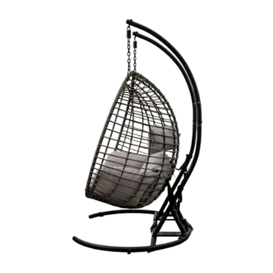 Araneda Large Wicker Hanging Chair With Steel Frame In Natural_4