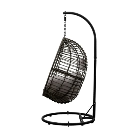 Araneda Small Wicker Hanging Chair With Steel Frame In Natural_3