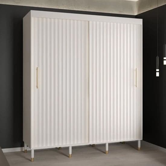 Adel I Wooden Wardrobe With 2 Sliding Doors 180cm In White_1