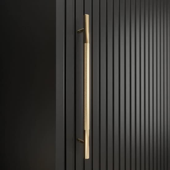 Adel II Mirrored Wardrobe With 2 Sliding Doors 100cm In Black_5