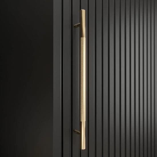 Adel II Mirrored Wardrobe With 3 Sliding Doors 250cm In Black_5