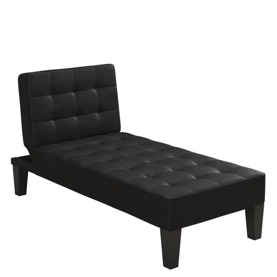 Adel Faux Leather Lounge Chaise Chair In Black_4