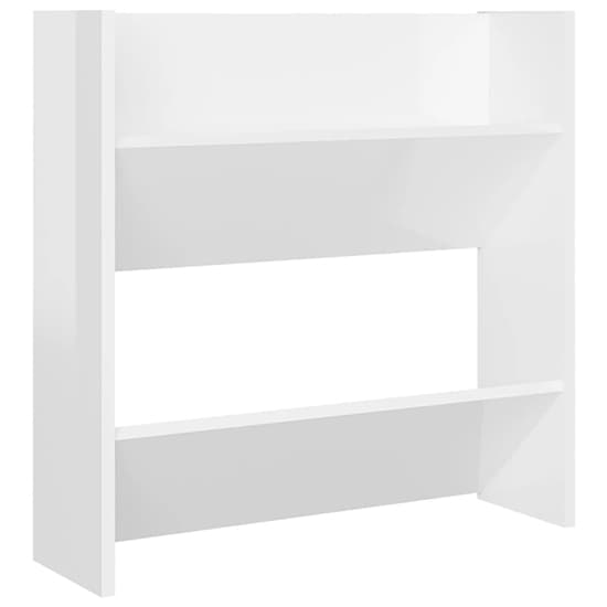 Adelio High Gloss Wall Mounted Shoe Storage Rack In White_2
