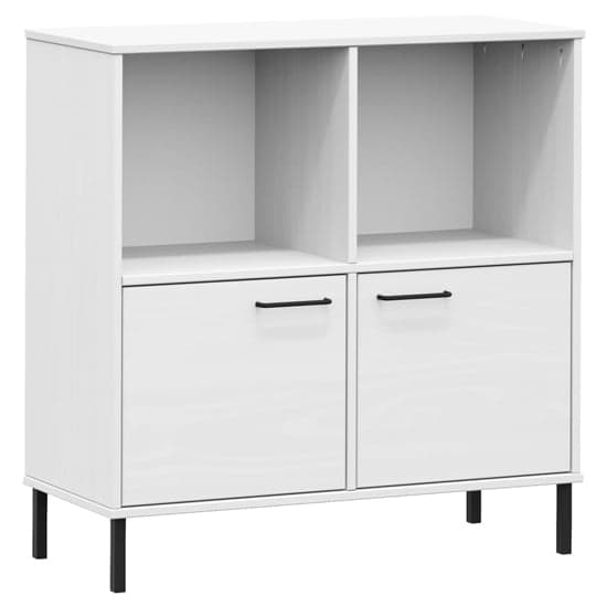 Adica Solid Wood Bookcase With 2 Doors In White_2