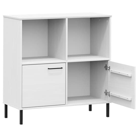 Adica Solid Wood Bookcase With 2 Doors In White_4