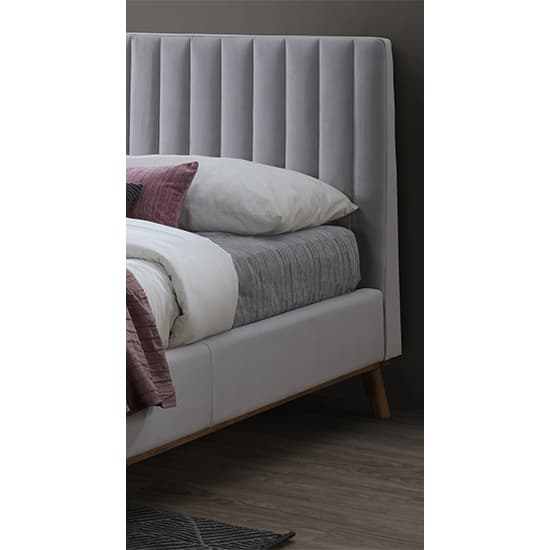 Adica Velvet Fabric King Size Bed In Light Grey_2