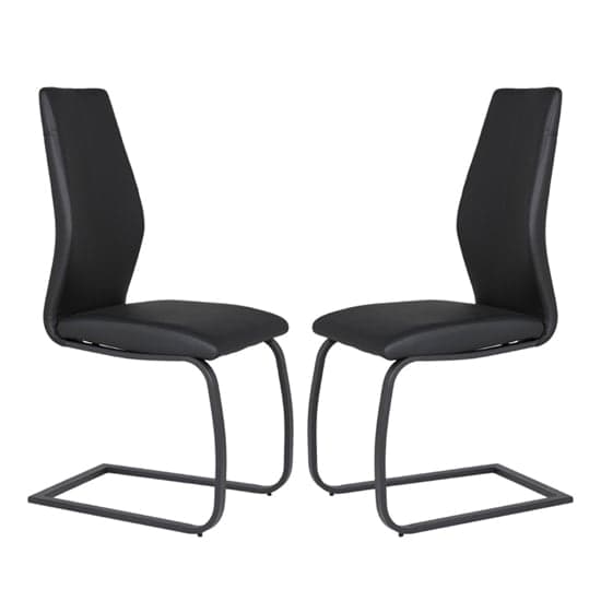 Adoncia Black Faux Leather Dining Chairs In Pair_1