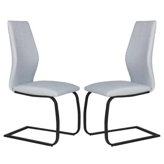 Adoncia Silver Faux Leather Dining Chairs In Pair_1