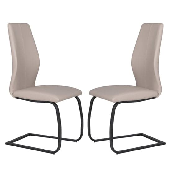 Adoncia Taupe Faux Leather Dining Chairs In Pair_1