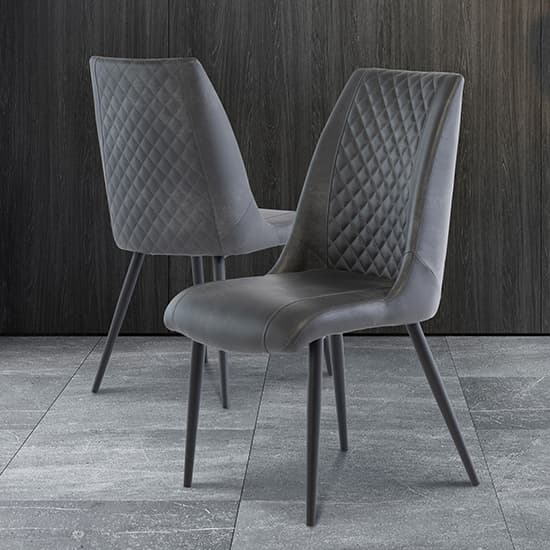Adora Faux Leather Dining Chair In Grey_4