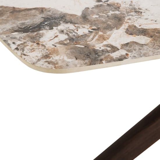 Adria Ceramic Dining Table Rectangular With Brown Legs_2