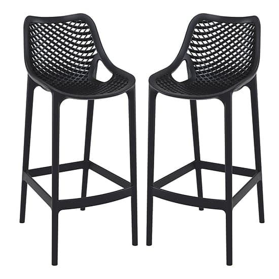 Adrian Black Polypropylene And Glass Fiber Bar Chairs In Pair_1