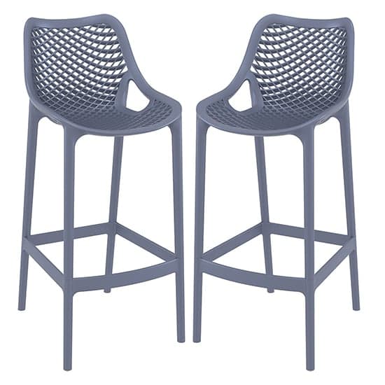 Adrian Grey Polypropylene And Glass Fiber Bar Chairs In Pair_1