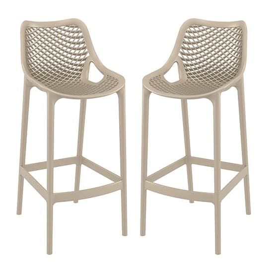 Adrian Taupe Polypropylene And Glass Fiber Bar Chairs In Pair_1