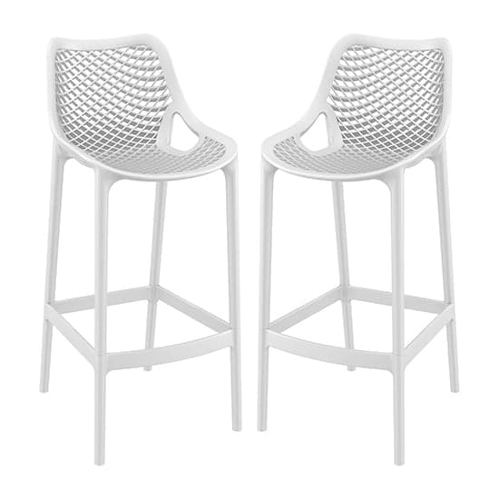 Adrian White Polypropylene And Glass Fiber Bar Chairs In Pair_1