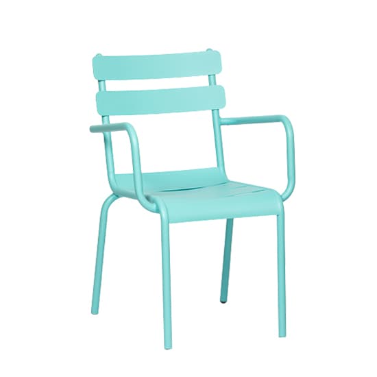 Adrianna Outdoor Aluminium Arm Chair In Solid Blue_1