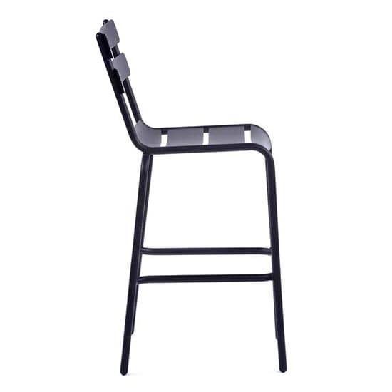 Adrianna Outdoor Aluminium Bar Chair In Black_2