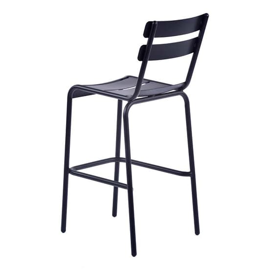 Adrianna Outdoor Aluminium Bar Chair In Black_4