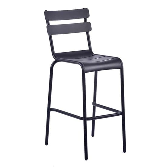 Adrianna Outdoor Aluminium Bar Chair In Black_1