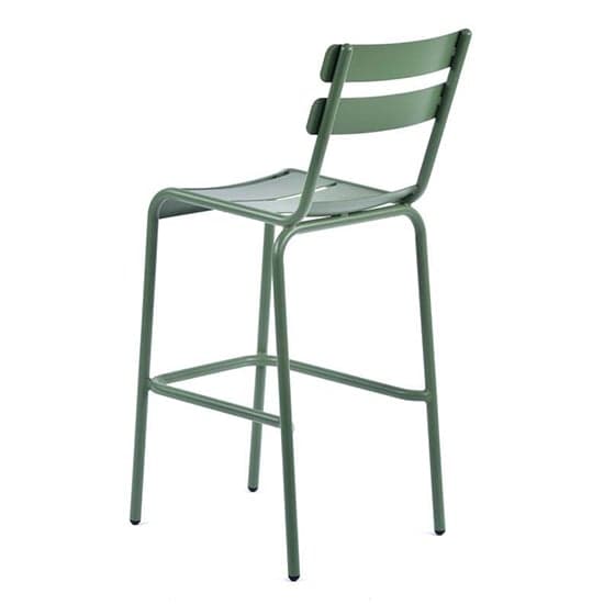 Adrianna Outdoor Aluminium Bar Chair In Olive Green_3