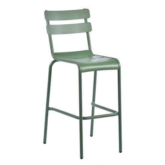 Adrianna Outdoor Aluminium Bar Chair In Olive Green_1