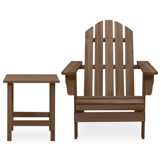 Adrius Solid Fir Wood Garden Chair With Table In Brown_2
