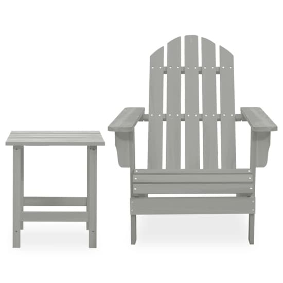 Adrius Solid Fir Wood Garden Chair With Table In Grey_2